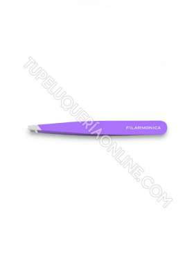 FILARMONICA PINZA DEPILAR SESGADA LILA 9 CM.